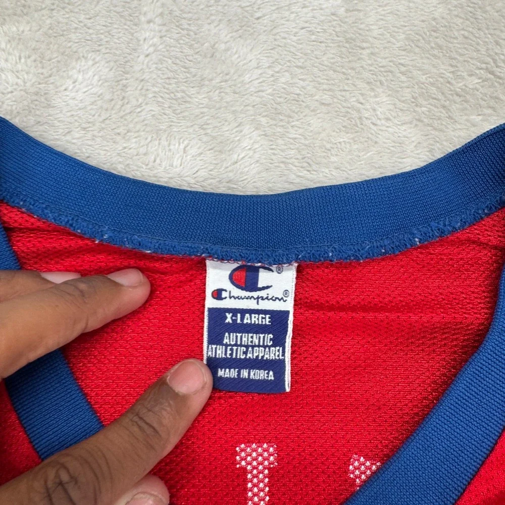 Vintage Champion Mens LA Clippers Darius Miles Jersey Size 48 XL Red Preowned